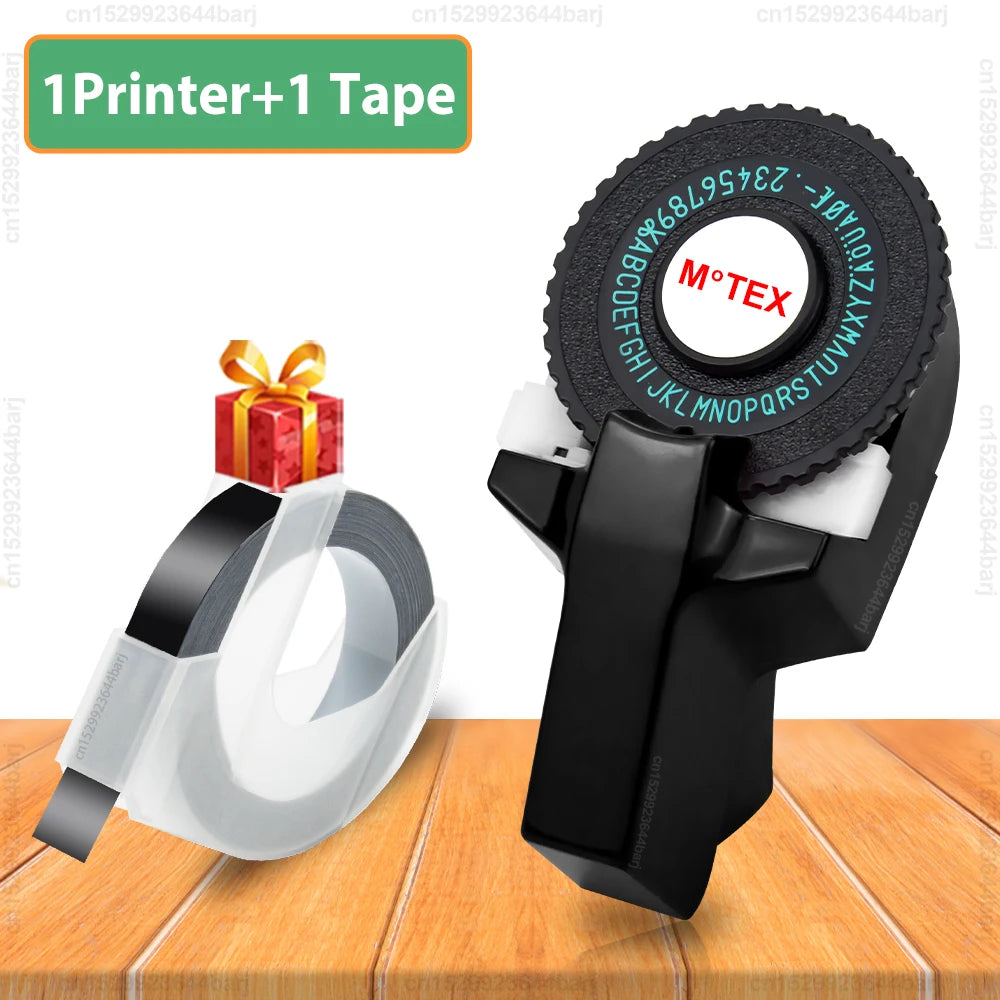 Motex E101 Portable 3D Embossing Label Printer Similar as B90 Dymo 12965 1610 Manual Label Maker DIY Adhesive Dymo 3D Label Tape - Daisan Mart