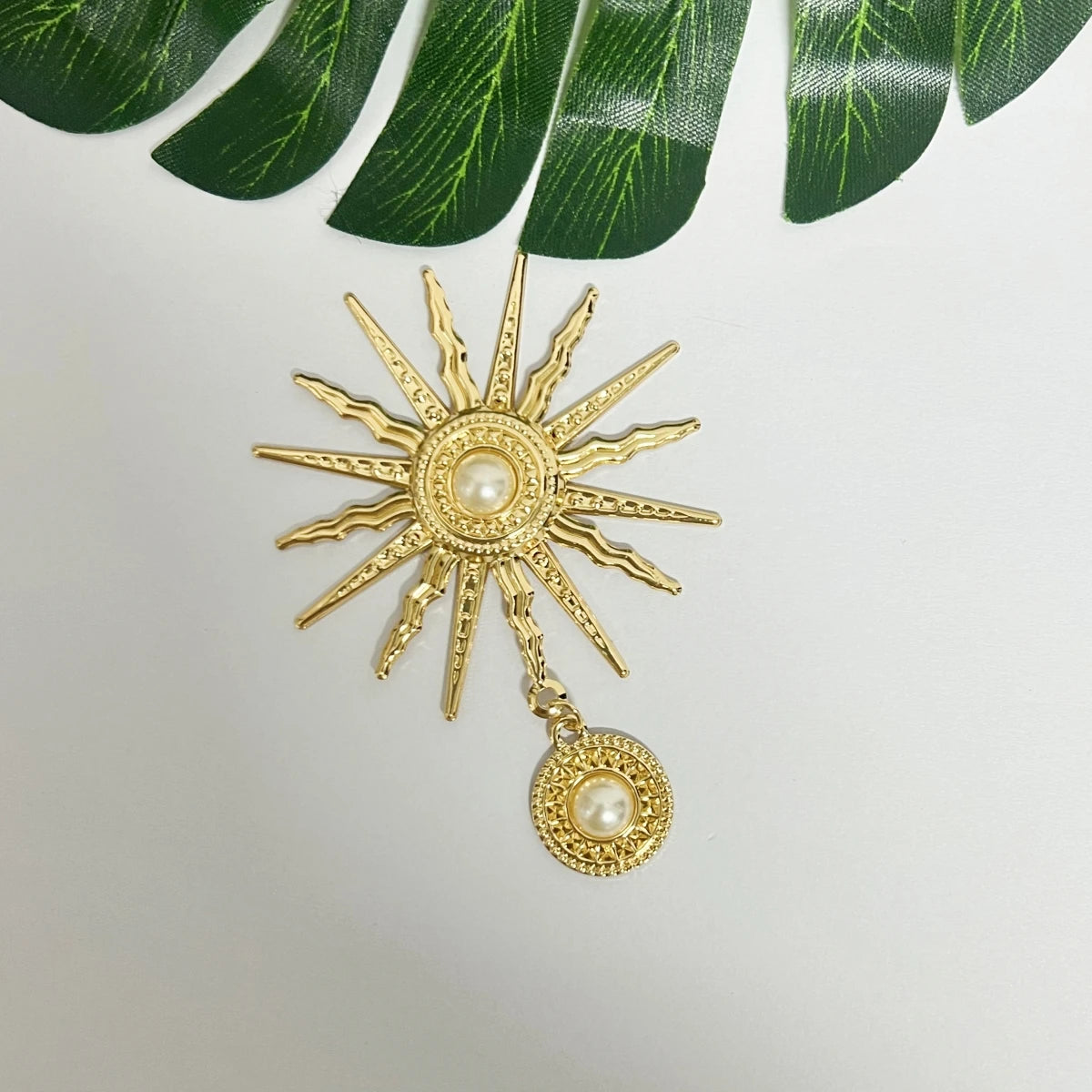 Mặt Dây Chuyền Hợp Kim Vàng Bạc Ngọc Trai DIY Bow