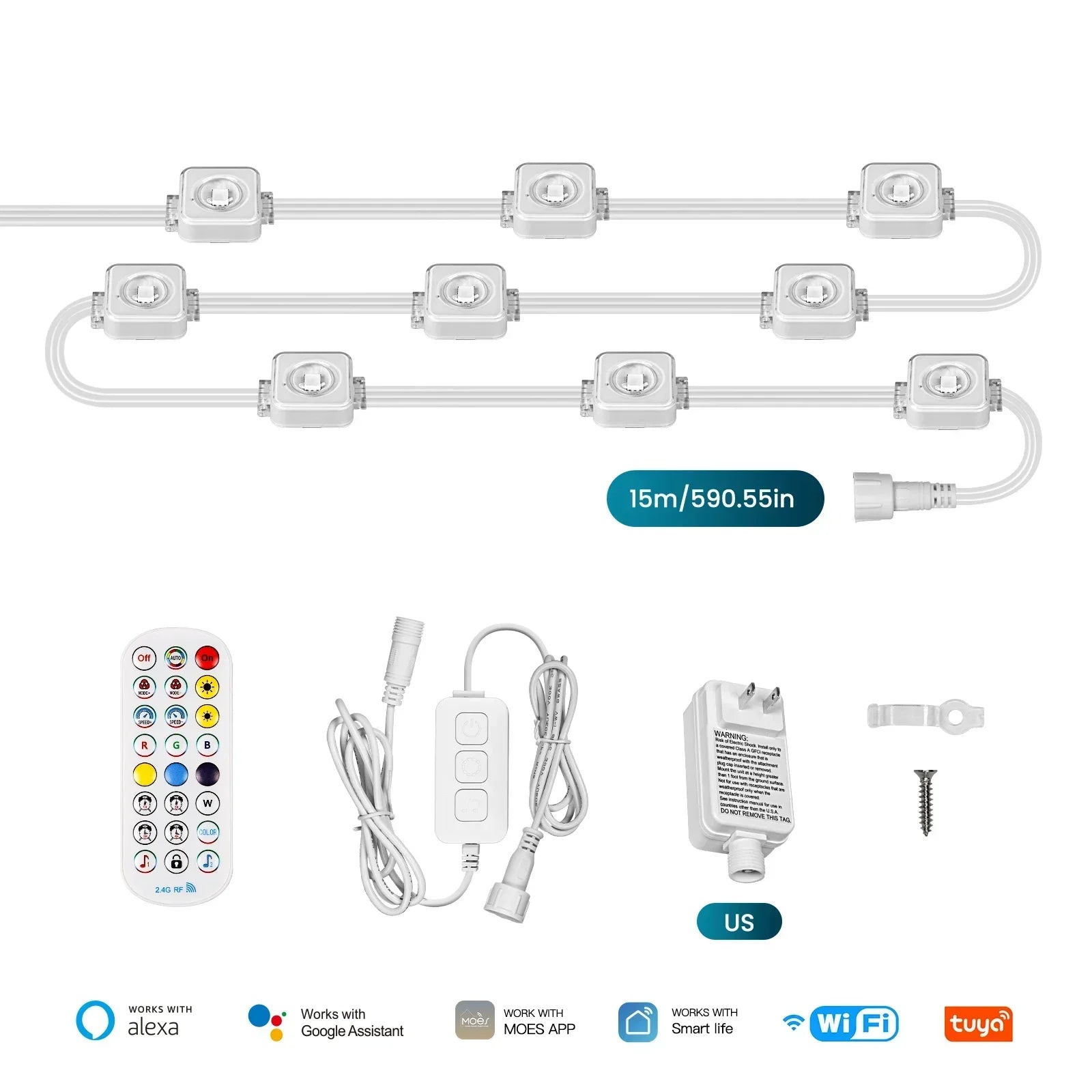 Đèn LED Thông Minh WiFi Ngoài Trời MOES Đổi Màu IP67