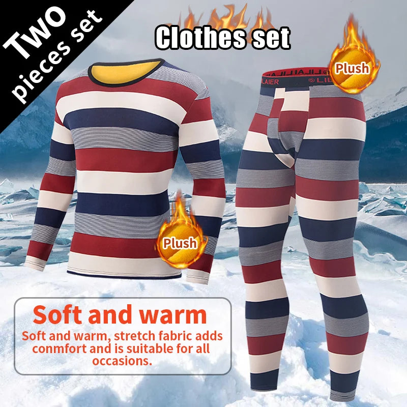 Bộ Đồ Lót Nam Thu Đông Nỉ Nhung In Thời Trang Ấm