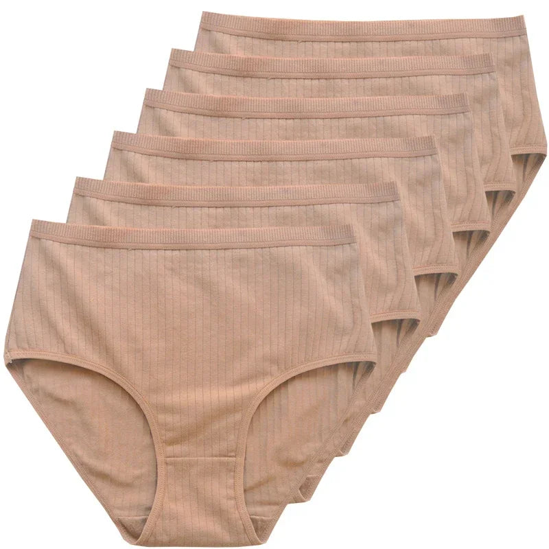 Quần Lót Nữ Cotton Cạp Cao Thoáng Mát Size Lớn 6 Cái