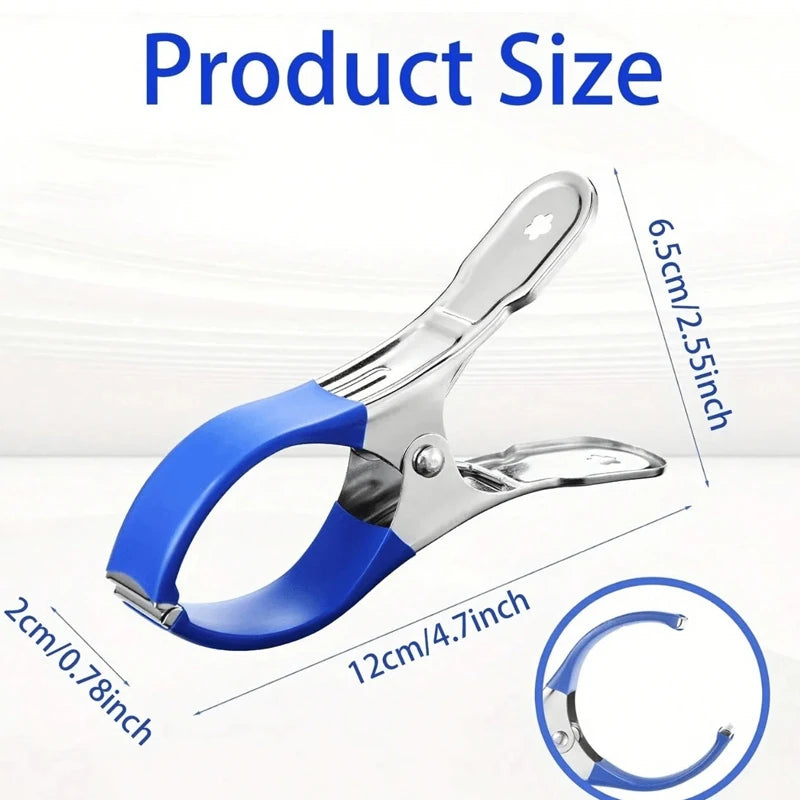 Multifunctional Windproof Pool Cover Clamp - Stainless Steel with Plastic Handle, Durable Spring Clamp for Above-Ground Pools