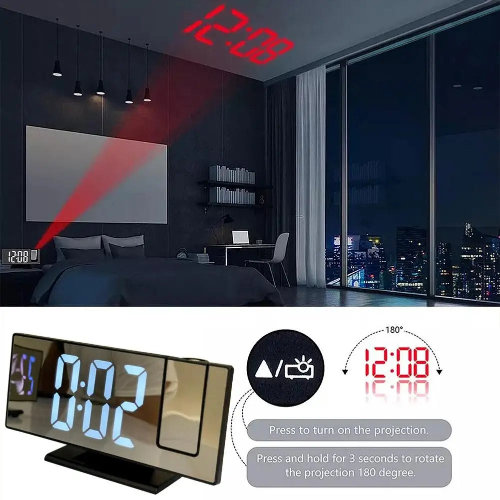 LED Digital Alarm Clock Battery Voice Control