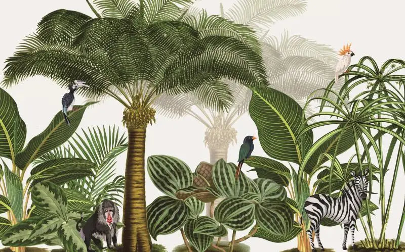 Custom Black and White Tropical Plant Tropical Wallpaper Mural for living Room TV Background 3d Stickers wall papers home decor