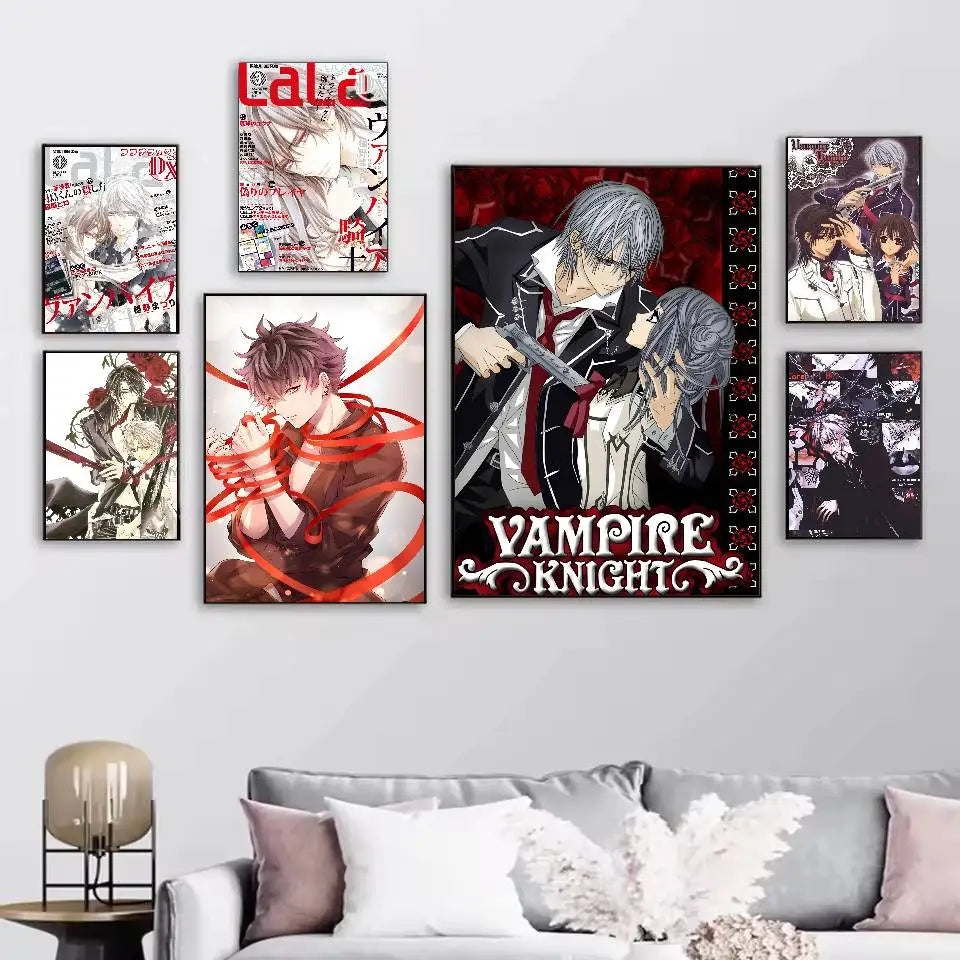 Anime Vampire Knight Poster Self-adhesive Art Waterproof Paper Sticker Coffee House Bar Room Wall Decor