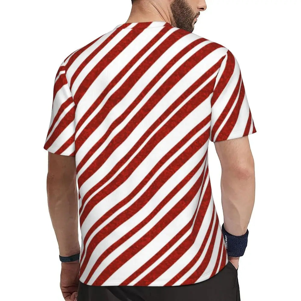 Stylish Mondrian Striped Men's Gym T-Shirt