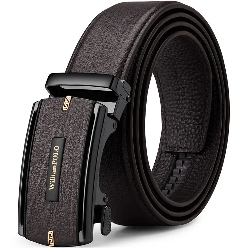 New 2024 high quality men's leather belt with automatic buckle