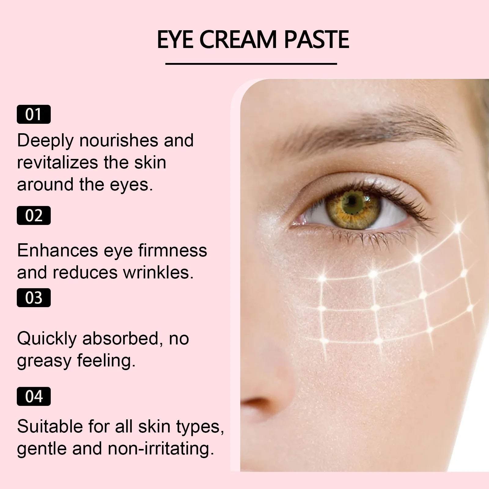 Anti Wrinkle Eye Cream Reduce Eye Fine Sagging Line Hydration Moisturizing Compact Wrinkle Defense Restore Eye Elasticity Cream - Daisan Mart