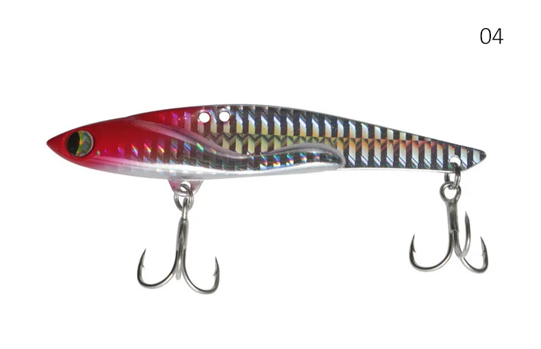 VIB Fishing Lures 35g 44g Sinking Vibration Blade Bait Spinner Spoon Jigging Lures Treble Hooks Bass Fishing Tackle
