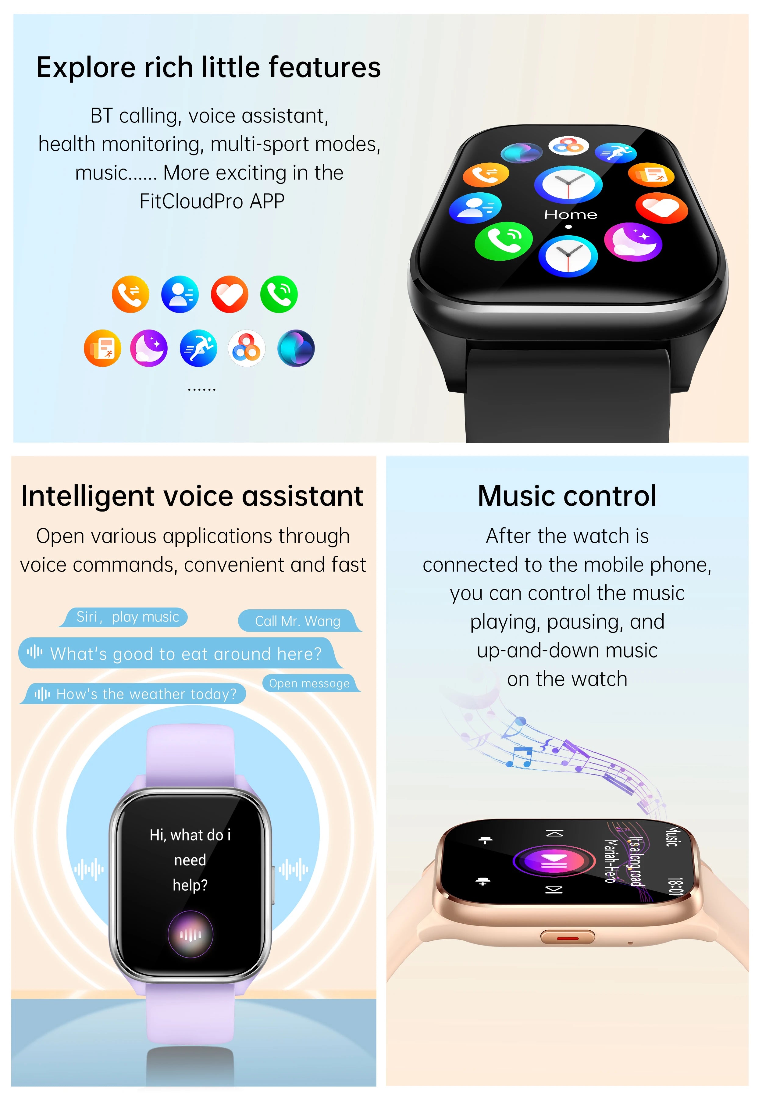 Women's Gold Smartwatch: Bluetooth Calling, Waterproof, Hebrew