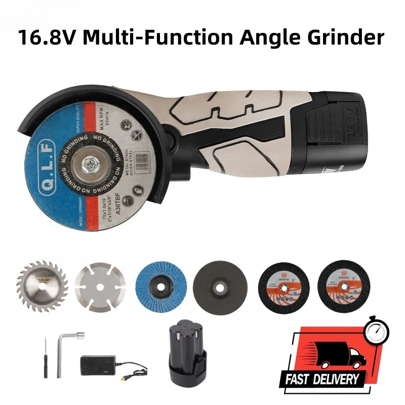 16.8V Angle Grinder Portable Lithium Cutting Tool Grinding Electric Polishing Machine Small Grinder Machine Wireless Power Tools