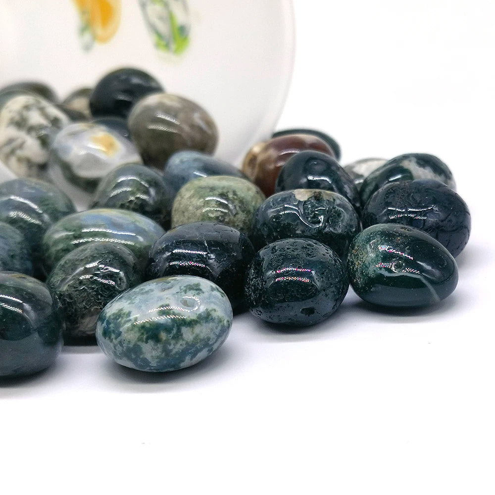 Natural Moss Agate Polished for Home Decoration