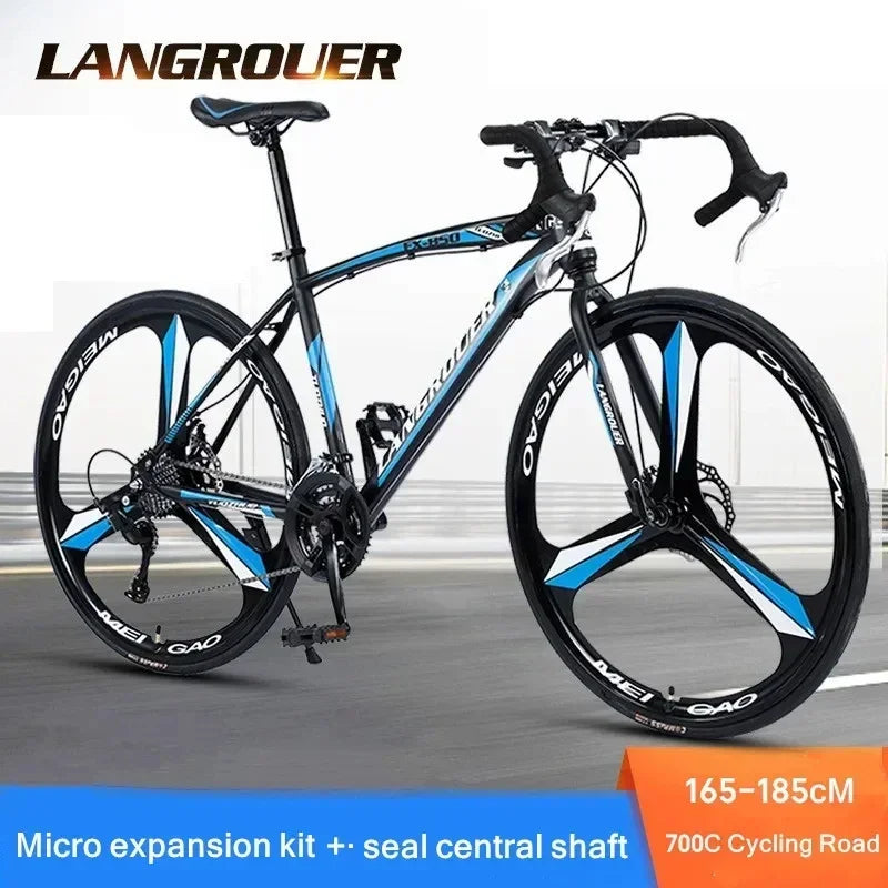 27/30 speed Bending Road Bike 700C Variable Speed ​​Adult Male Female Student Dual Disc Brake Bike Racing mountainbike