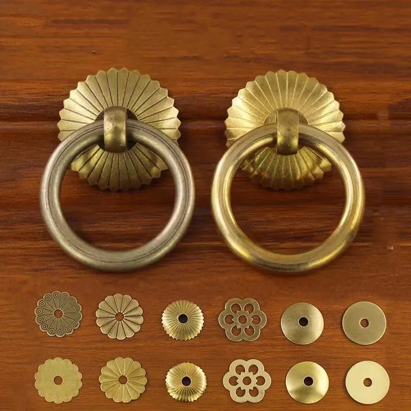 Xipeiyi Mini Handle Pulls Antique Copper Cabinet Ring Handles Chinese Brass Drawer Pulls - Daisan Mart