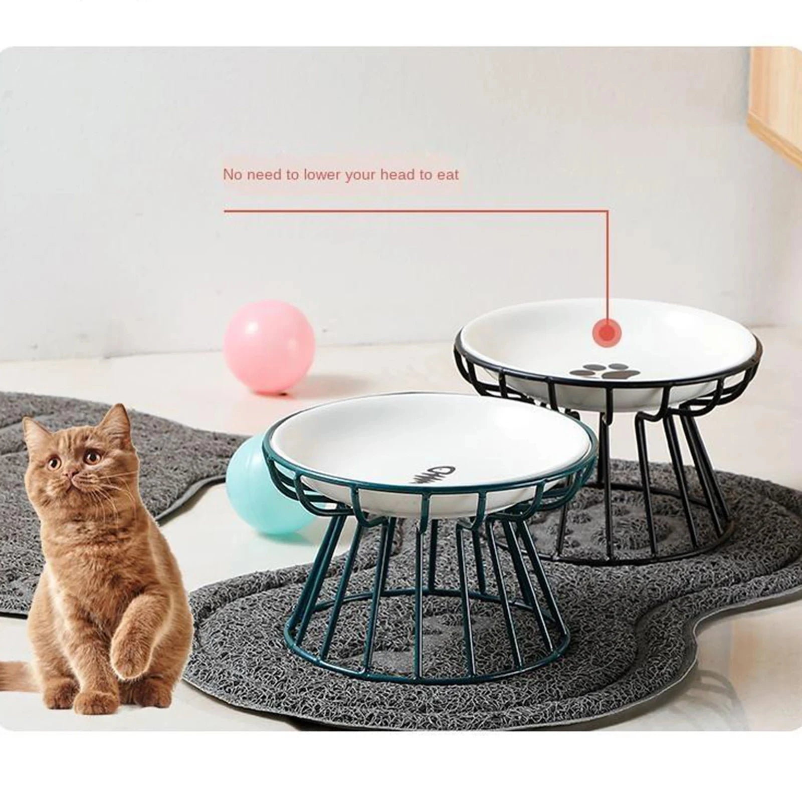 Elevated Ceramic Bowl for Convenient Eating and Drinking of Dogs and Cats