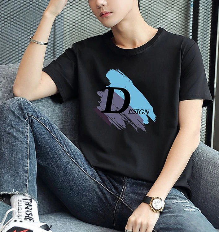 Men's White Cotton Comfortable Y2K Style T-Shirt