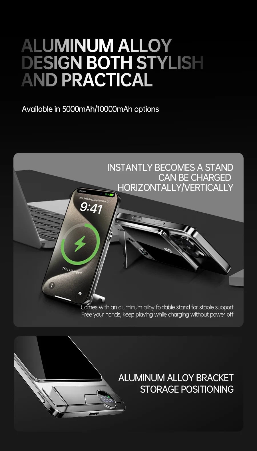 Pin Dự Phòng 10000mAh Sạc Không Dây Từ Tính MagSafe