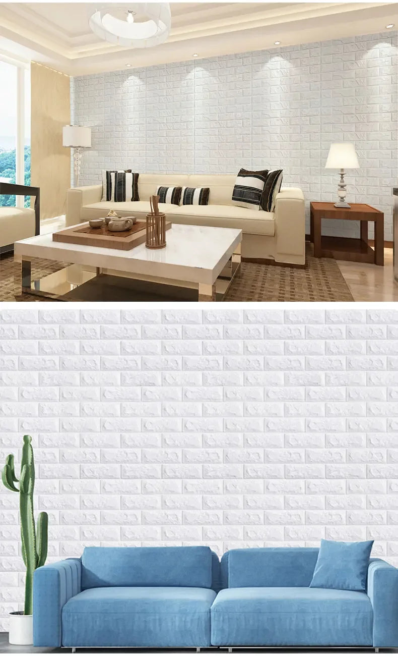 10Pcs 3D Self-Adhesive Wall Stickers Living Room Home Luxury Wall Decor Peel and Stick DIY Modern Wallpaper Bathroom Waterproof