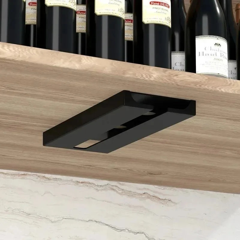 Kitchen Cabinet Hanging Holder Shelf Free Punching Holder Wine Glass Rack Multi-Function Goblet Classification up Organizer - Daisan Mart