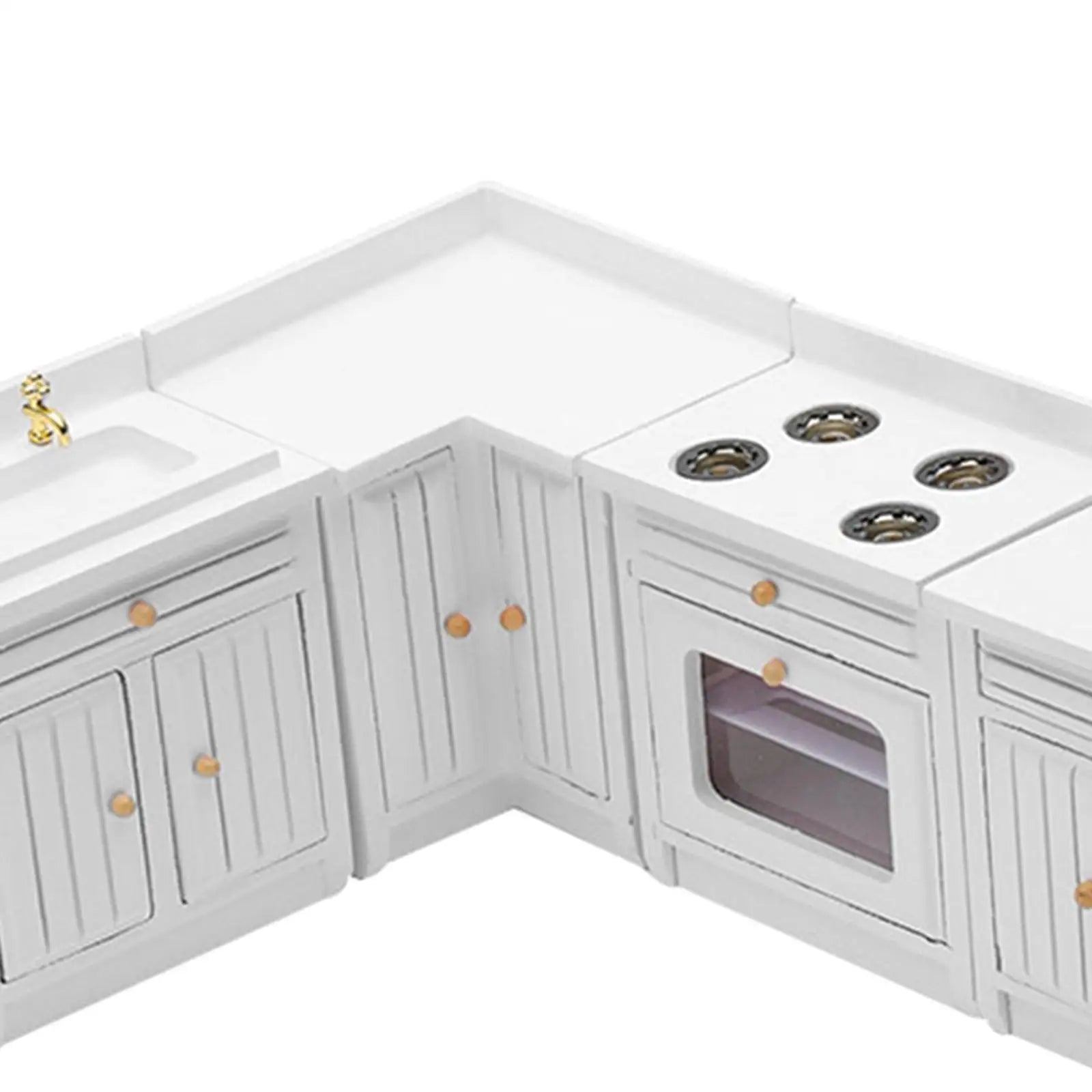 1/12 Dollhouse Mini Corner Kitchen Cabinet + Sink