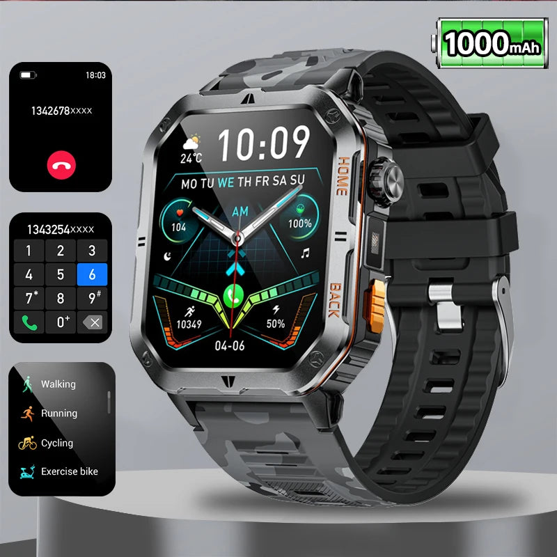 New GPS Smart Watch 2.01"inch Ultra HD Display Built-in GPS Compass Make/Receive Phone Calls 1000mAh Battery Braceletes Original