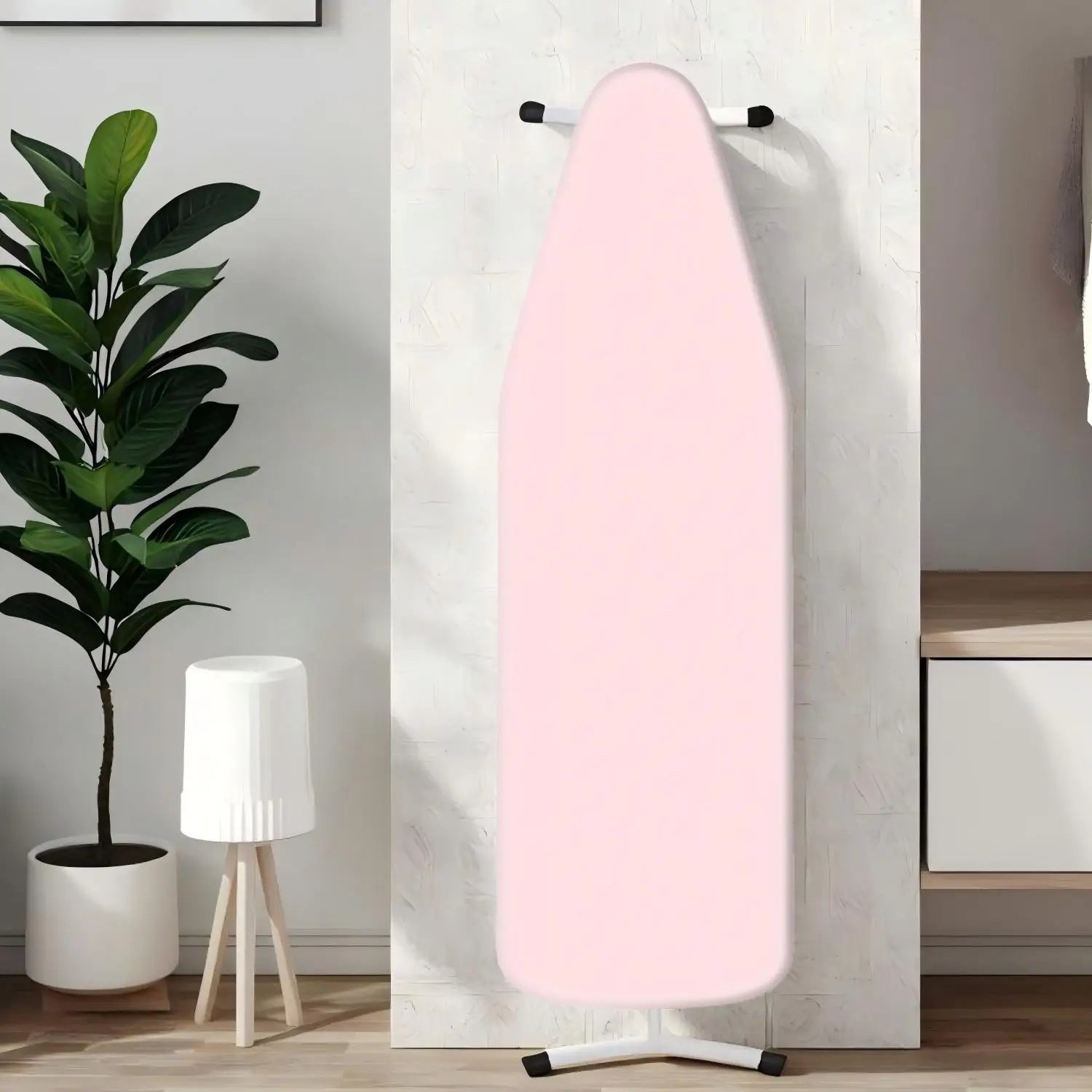 Ironing board cover 140x50cm, cotton cover and thick felt liner, easy to fit, resistant to burning, Morandi color