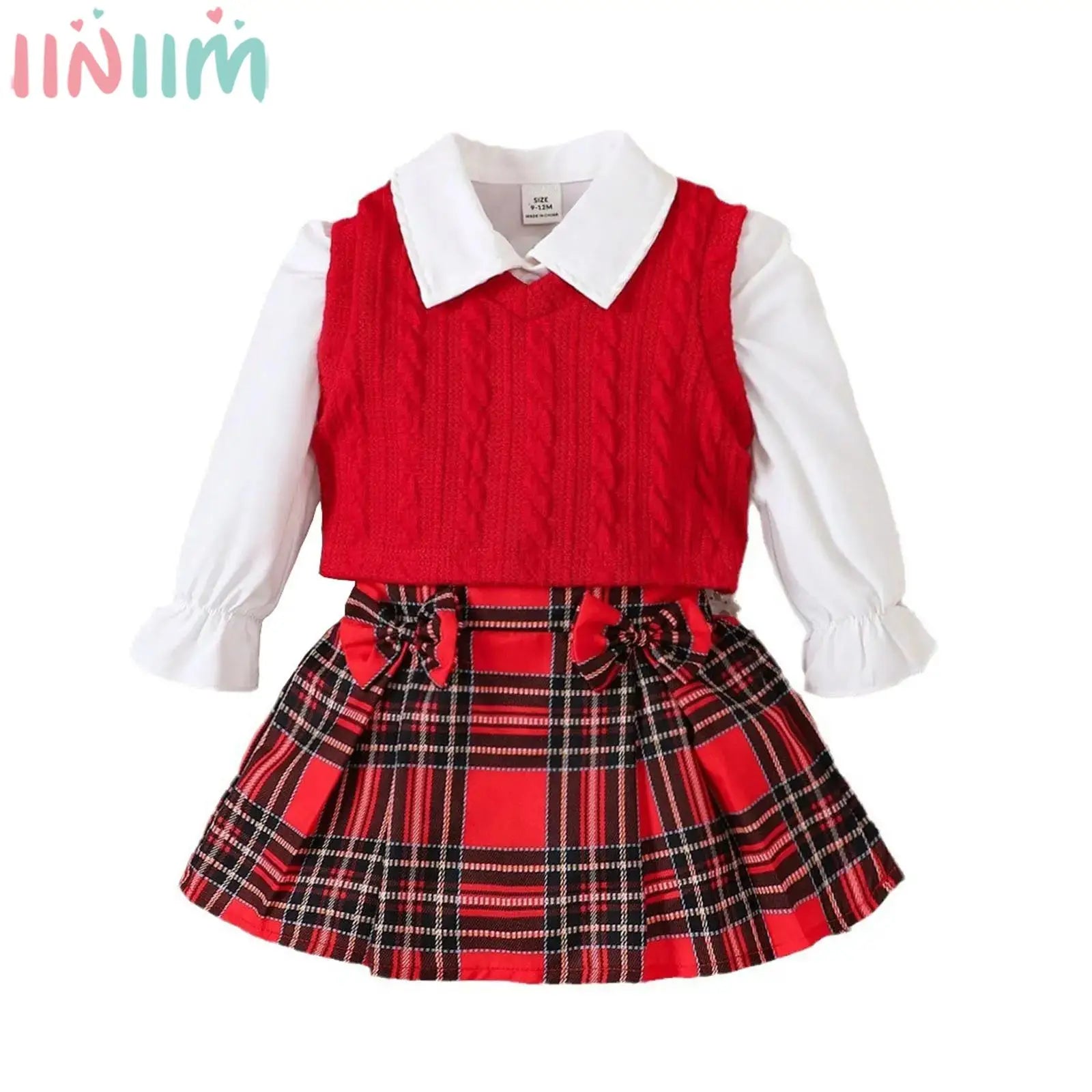 Cute Striped Puff Sleeve Baby Girl Dress Set