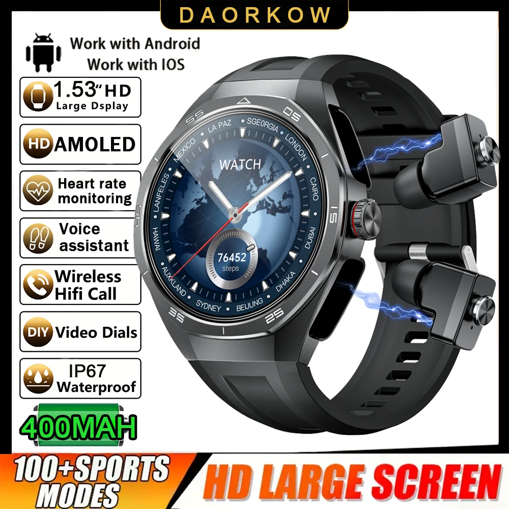 Đồng Hồ Thông Minh TWS 2in1 Chống Nước IP67 Bluetooth