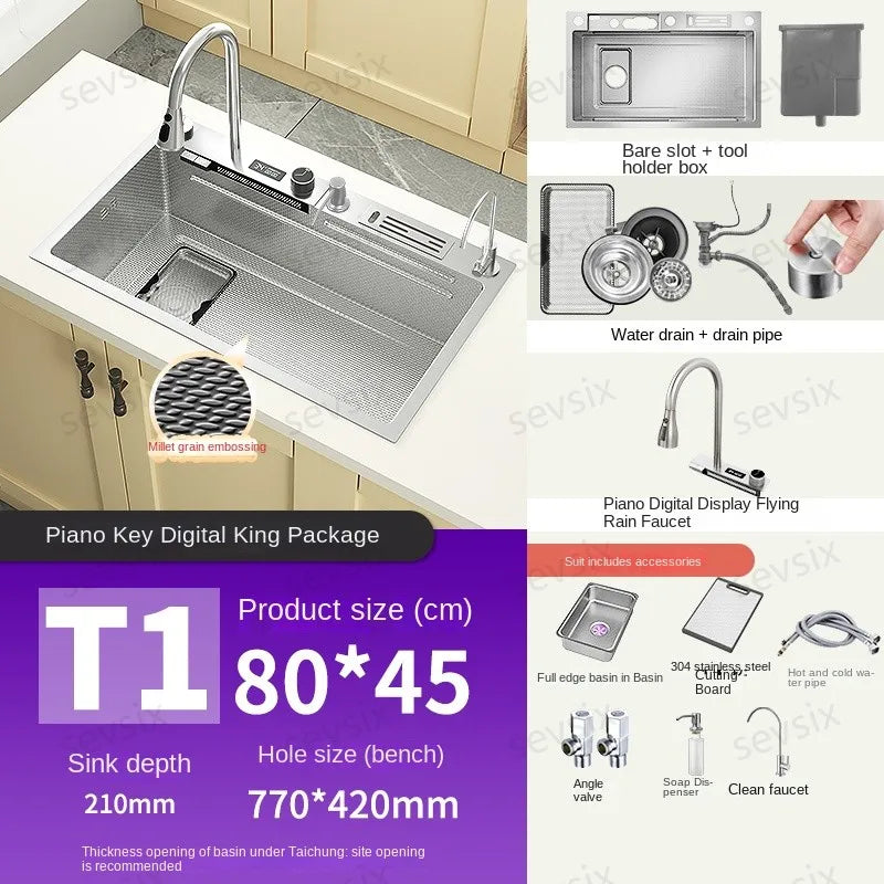 Chậu rửa bếp thông minh hiện đại chống xước bạc