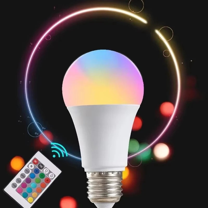 Smart Light RGB 16 Colors Remote Control E27 220V