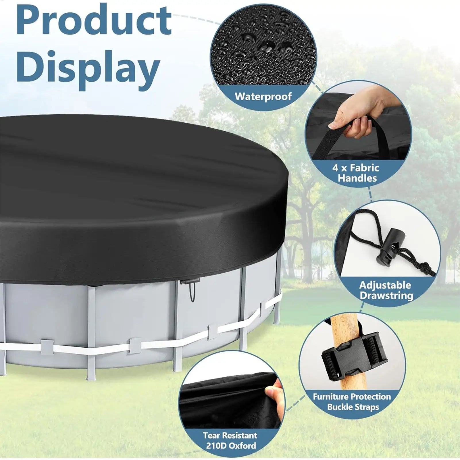 Tấm Bạt Tròn Che Hồ Bơi Gấp Gọn - Bảo Vệ & Chống Bụi