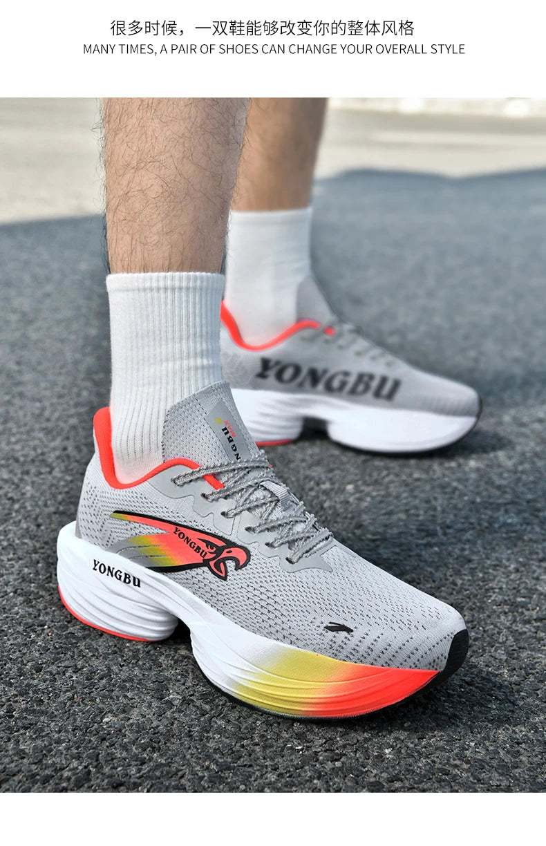 Giày Chạy Bộ Đệm Khí Carbon Nhẹ Êm Chân Chống Trượt