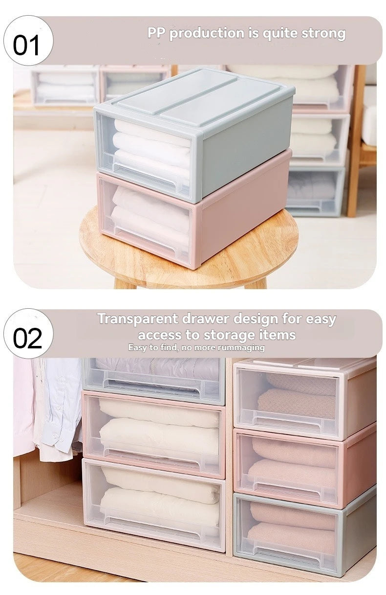 Multi Purpose Stackable Plastic Storage Drawers for Bedroom Closet Underwear Socks Organization