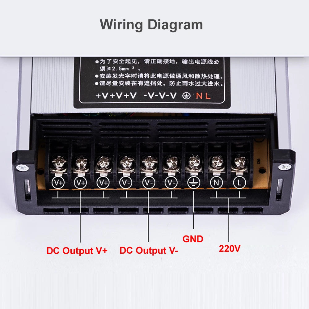 High Power Multi-Voltage Waterproof Power Supply