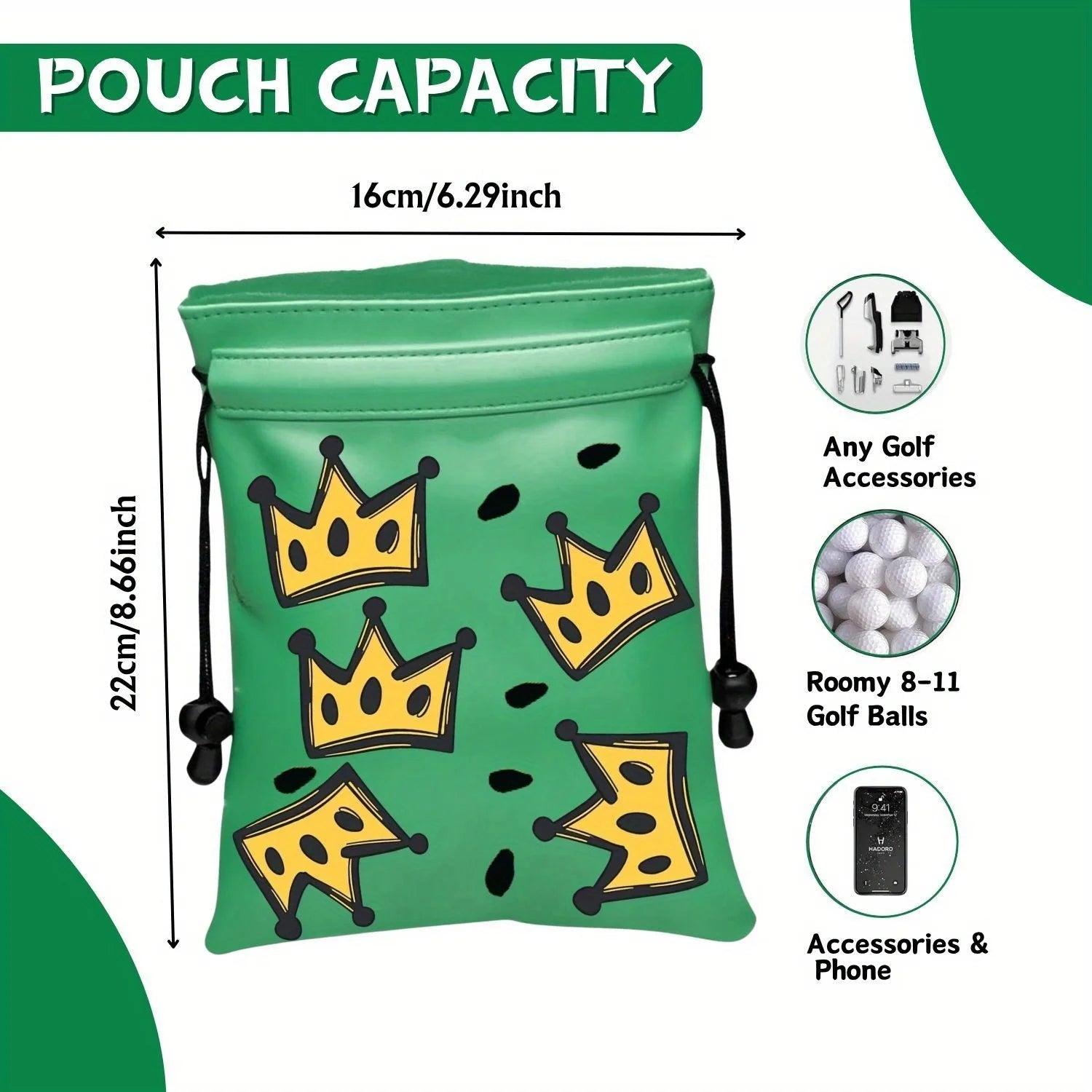 Túi Hài Hước Đựng Vật Dụng Golf - Mẫu Gậy Da Pu