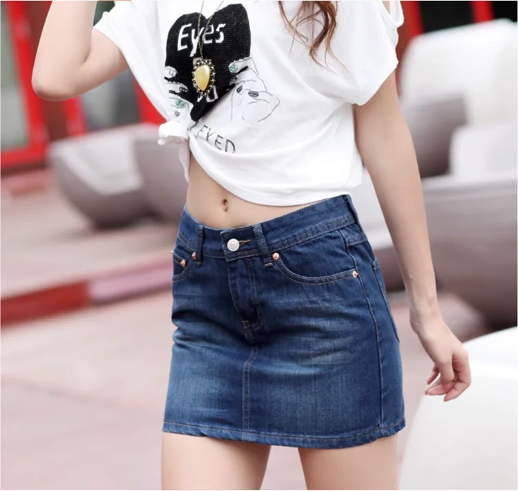 Chân Váy Jean Nữ Big Size Lưng Vừa Hè Năng Động