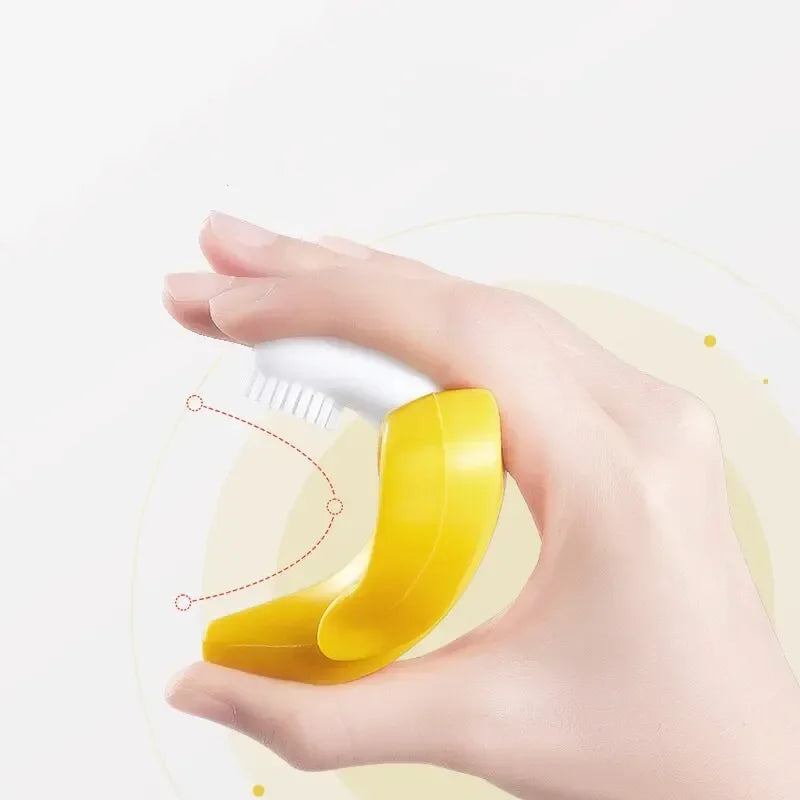 Bàn Chải & Gặm Nướu Hình Chuối Cho Bé 2in1 Silicone - Daisan Mart