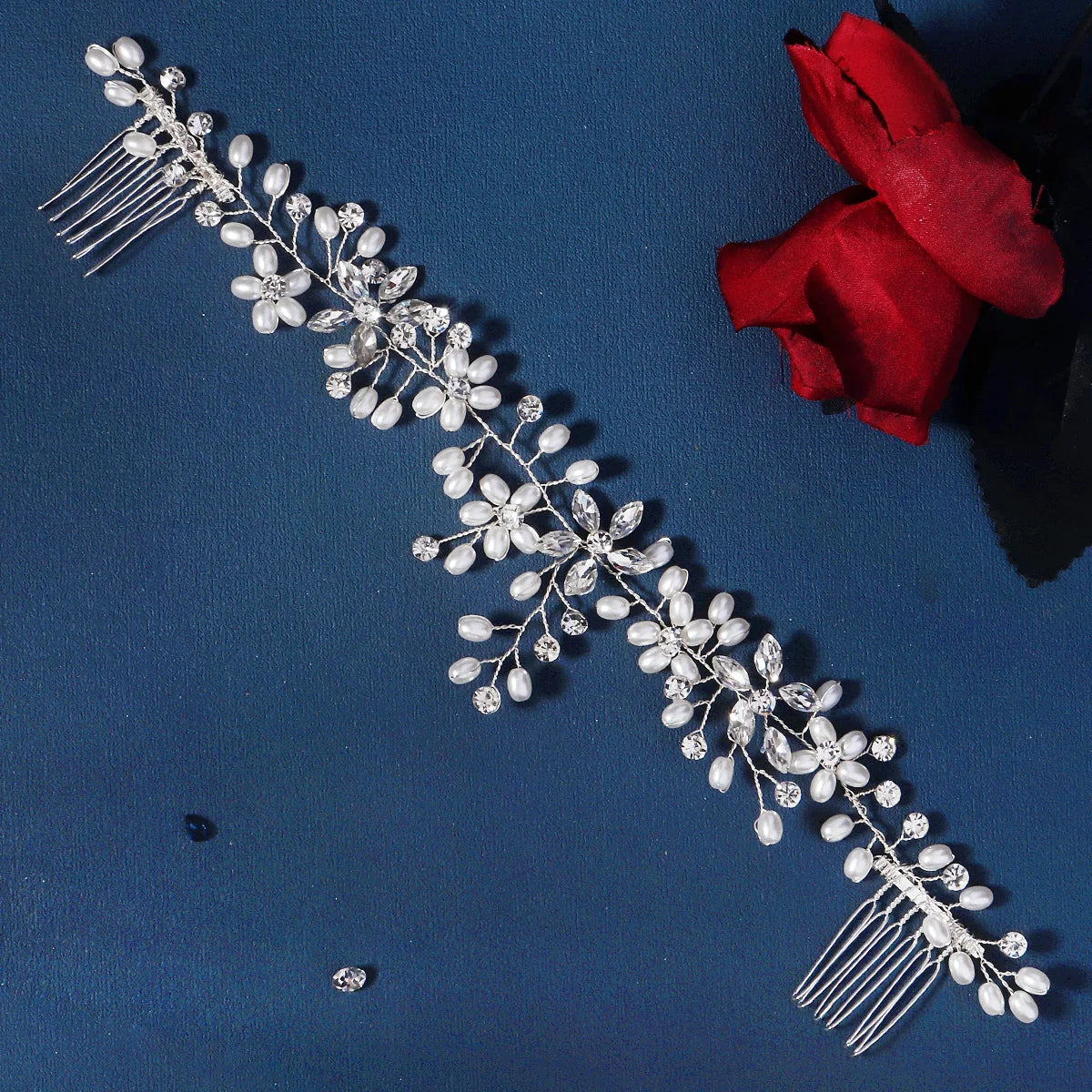 Băng Đô Hoa Ngọc Trai & Đá Lấp Lánh Dự Tiệc