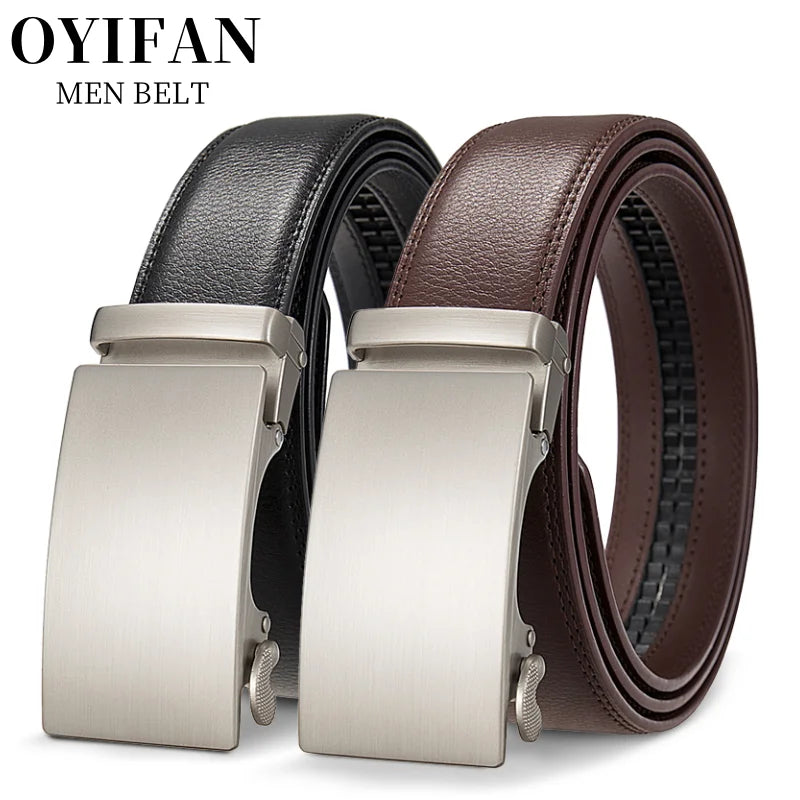 Men's Genuine Leather Belt - Automatic Adjustment Black/Brown