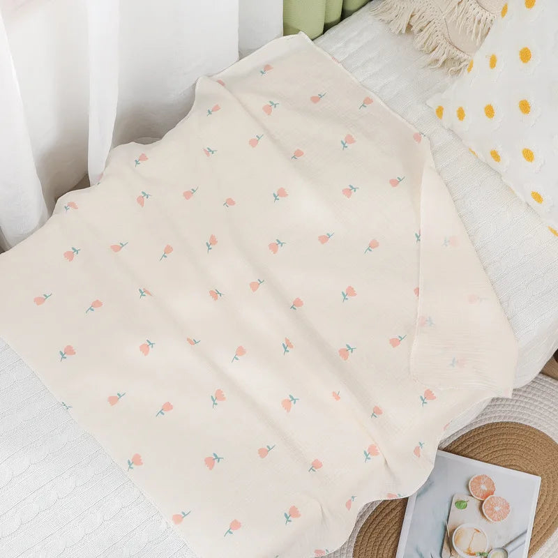 Multi-Purpose Cotton Muslin Newborn Baby Swaddle Blanket For Mother And Baby