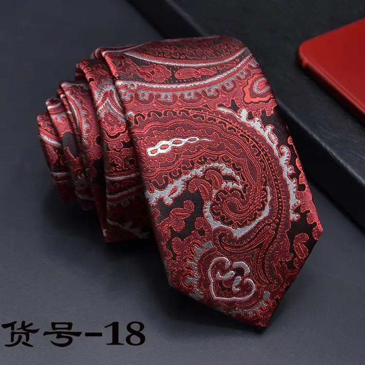 英國提花男士領帶，6公分寬 - 優雅禮物