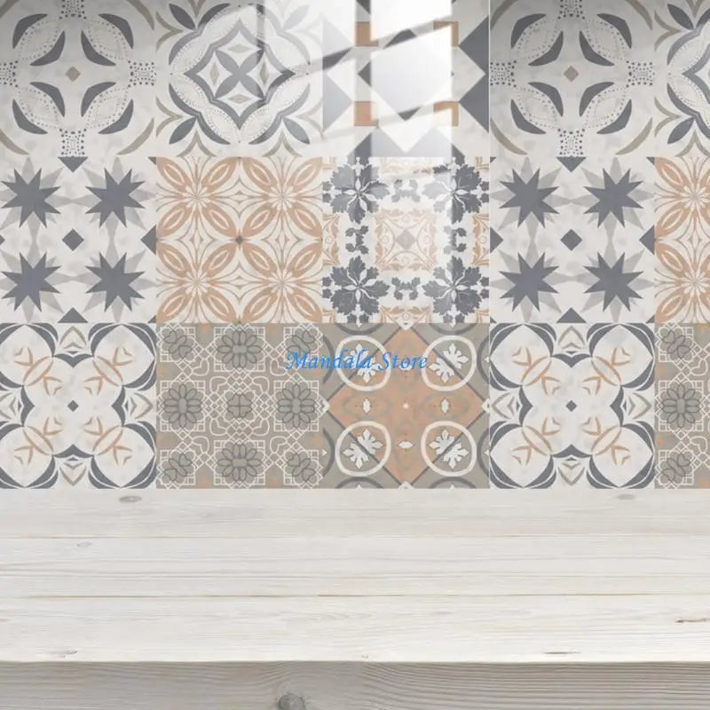 U2JC 10Pcs Moroccans Tile Decal Waterproof SelfAdhesive Sticker for Kitchen Bathroom Wall or Floor Easy Installation and Removal