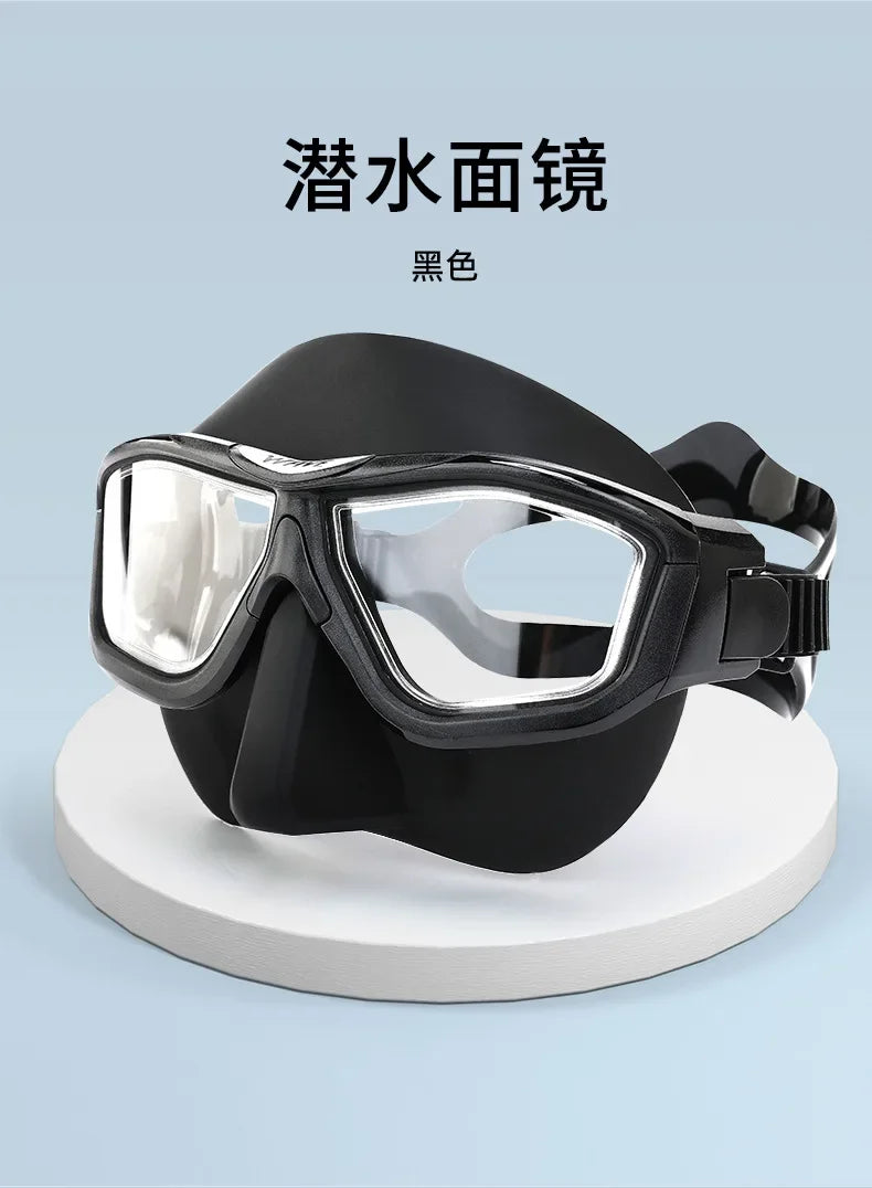Professi onal Anti-fog HD Large Frame Lens Freediving Snorkeling Eq uipment Scuba Full Face Large Frame Diving   Goggles