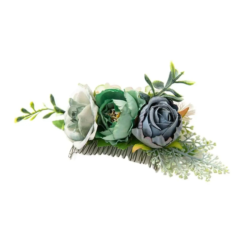 Lược Tóc Cô Dâu Pha Lê - Hoa Lá Lấp Lánh