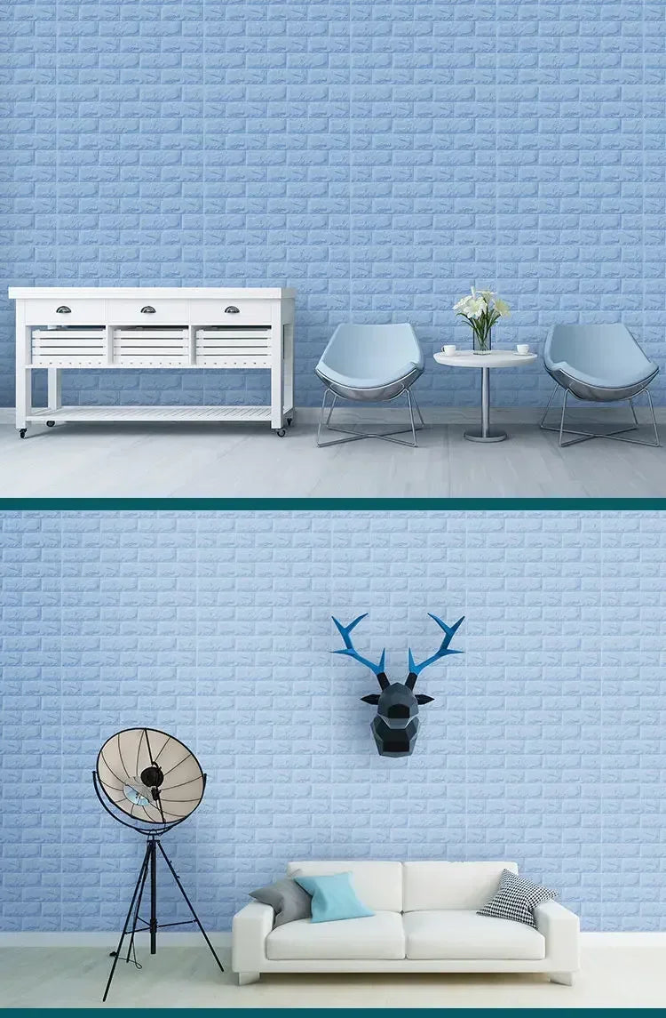 Self-Adhesive Foam Wallpaper Sticker 3D Imitation Brick Wall Sticker for Living Room Bedroom Home Kitchen Bathroom Decoration
