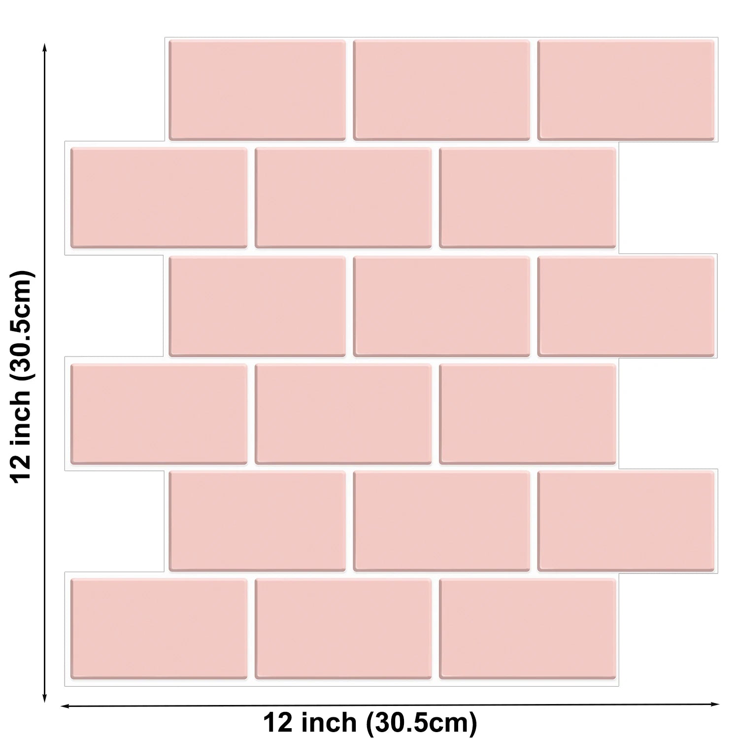 Set of 5 3D Subway Tile Wall Stickers for Kitchen