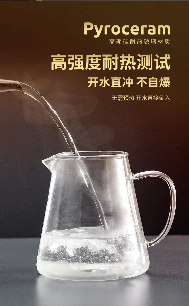 HMLOVE Heat Resistant Glass Teapot With Stainless Steel Tea Strainer Infuser Flower Kettle Kung Fu Teawear Set Puer Oolong Pot