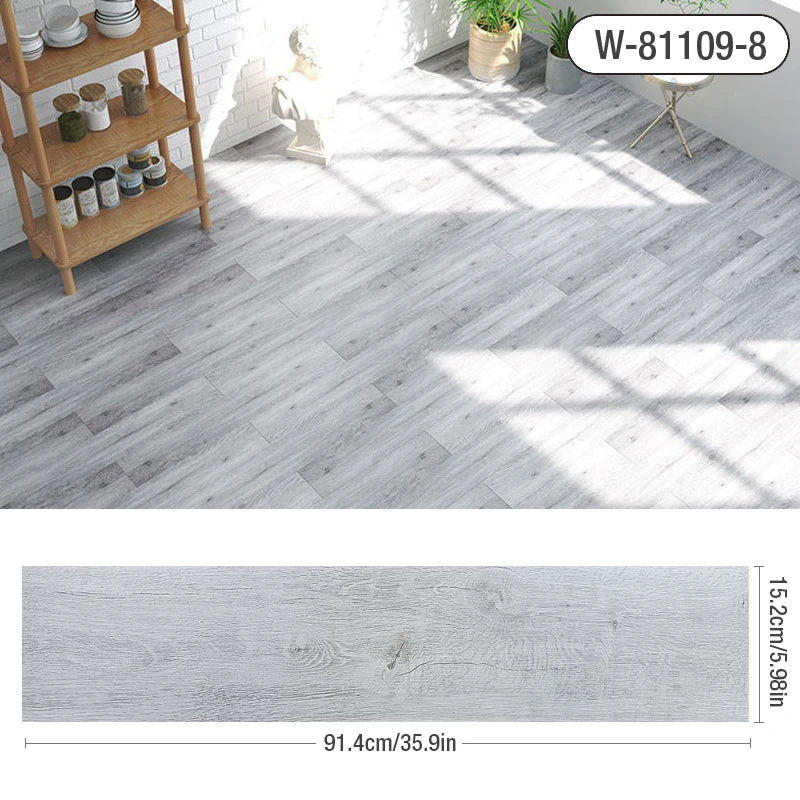 91x15cm 3D Self-adhesive floor sticker Thicken Wood Grain Floor Wallpaper 3d Wall Sticker Waterproof room wear-resistant sticker