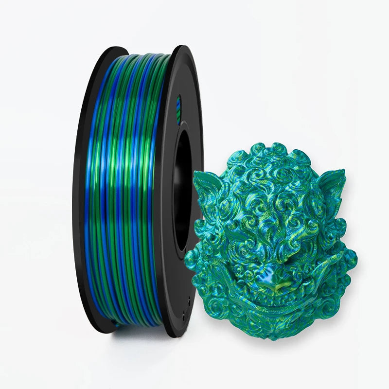 250g 500g 1Kg PLA Silk Blue green twist Two Color 3D Printer Filament 1.75mm Dual Color blue silver 3D Printing Material 250gx4