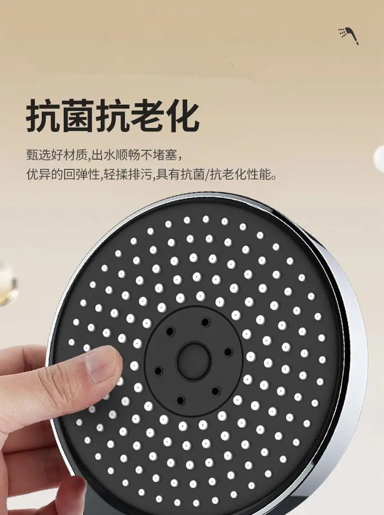 New Big 135mm High Pressure Shower Head Black 3 Modes Water Saving Spray Nozzle Massage Rainfall Shower Bathroom Accessories